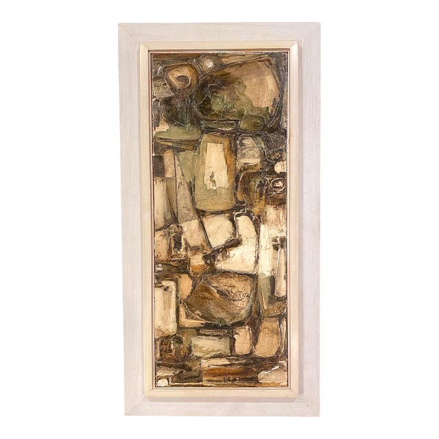 Jean Dickow Abstract Painting, Large 36", San Francisco, California, Mid-Century Modern Decor, Framed, Signed For Sale
