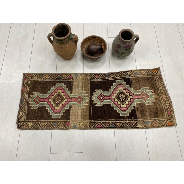 Handmade wool carpet in Turkish Anatolia , Vintage Oushak Rug,Turkish Vintage Anatolian Rug, Handmade wool Rug . One Of...