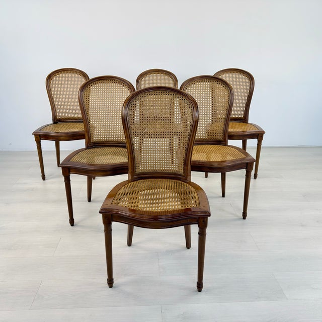 French Louis XVI Style Dining Chairs - Set of 6 For Sale - Image 3 of 9