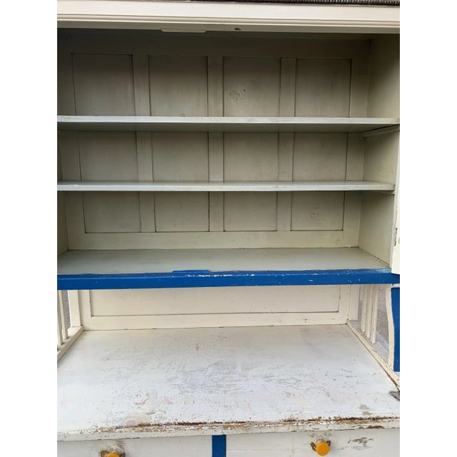 Vintage Glass & Painted Wood Kitchen Cupboard, 1930s For Sale - Image 9 of 11