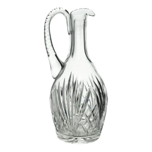 Mid 20th Century Diamond and Pineapple Pattern Cut Decanter With Handle