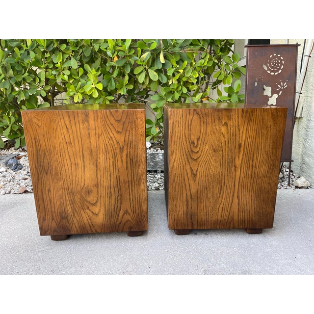 Brown Vintage Henredon Artifacts Campaign Style Nightstands With Brass Hardware, a Pair For Sale - Image 8 of 11