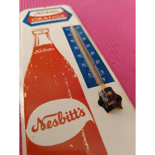 Premium Vintage Style Nesbitt's Orange Soda Bottle Advertising Thermometer Sign For Sale - Image 12 of 13