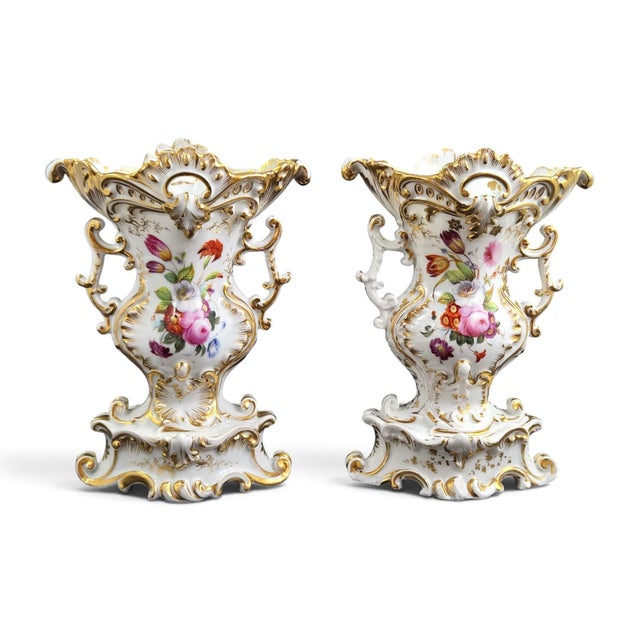 Fontainebleau Rococo Porcelain Vases from Jacob Petit, 1840, Set of 2 For Sale - Image 9 of 9