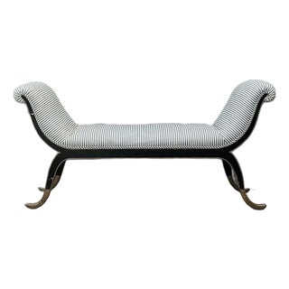 Vintage Gilt Tipped Tufted Bench For Sale