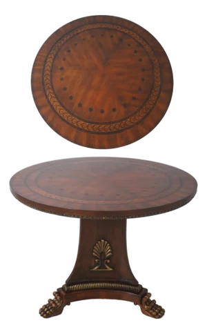 Maitland Smith Round Empire Style Inlaid Top Center Table