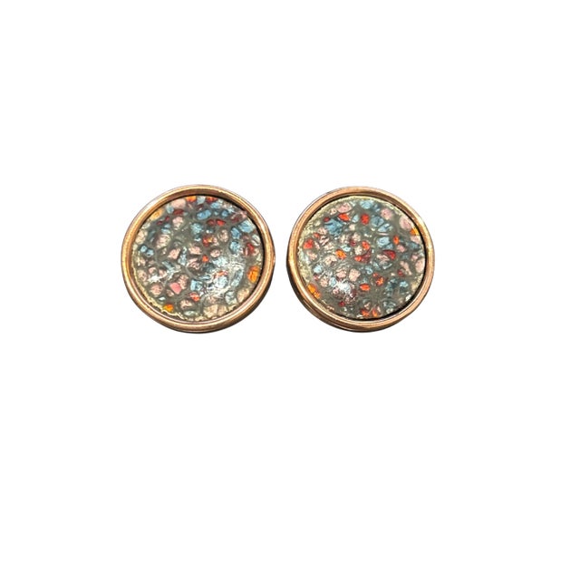 Mid-Century Modern Vintage 1950s Matisse Renoir Copper Enamel Earrings, A Pair For Sale - Image 3 of 8