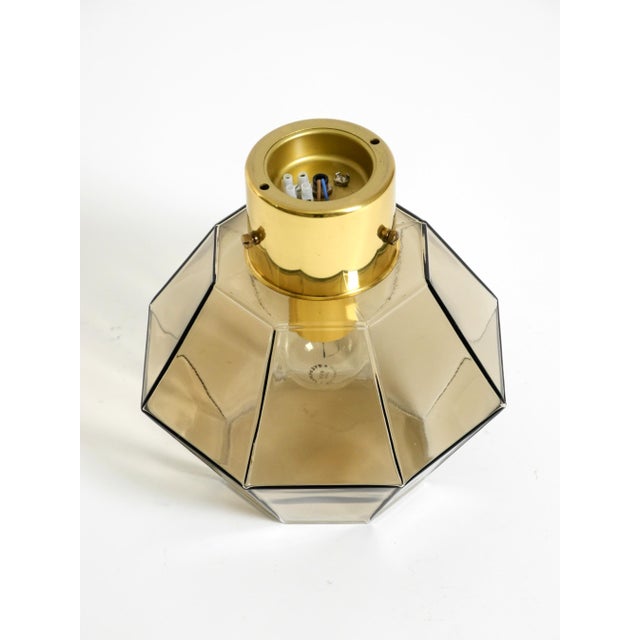 Vintage Smoked Glass Ceiling Lamp in Octagonal Shape from Limburg, 1970s For Sale - Image 15 of 18