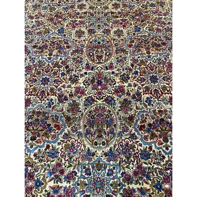 Beige 1900s Antique Persian Palace Lavar Kerman Rug For Sale - Image 8 of 13