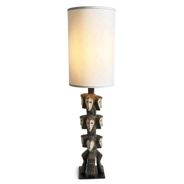 Vintage authentic custom Lega wood carved posts repurposed into amazing and unique table lamps. Original hand carved...