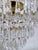 1950s Vintage Brass and Glass Rosette Rim and Crystal Prism Chandelier For Sale - Image 5 of 12