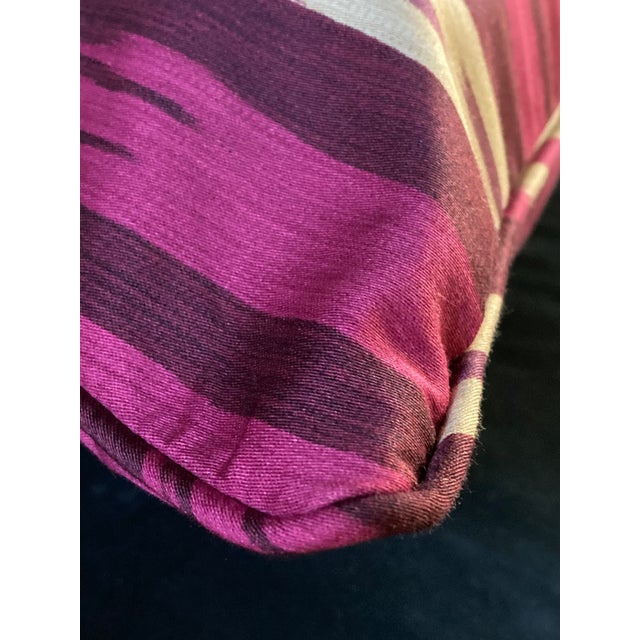 Pair of 20" Custom Pillows in Schumacher Bukhara Ikat Fuchsia, Pattern 176082 For Sale - Image 10 of 18