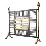 Brass and Wrought Iron Fireplace Screen by David Marshall, Spain, 1970s For Sale