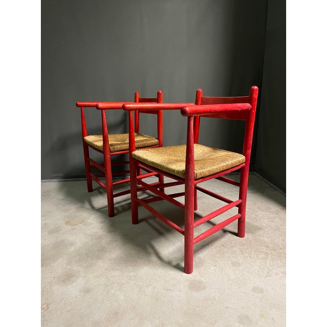 French Straw Seat Armchairs, 1970s, Set of 2 For Sale - Image 6 of 11