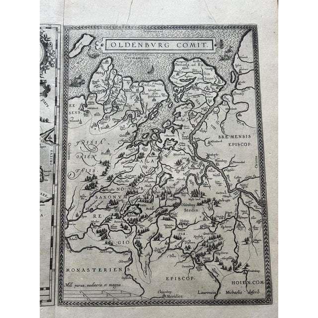 Antique Maps of Denmark and Saxony by Ortelius, 1598 For Sale - Image 9 of 12