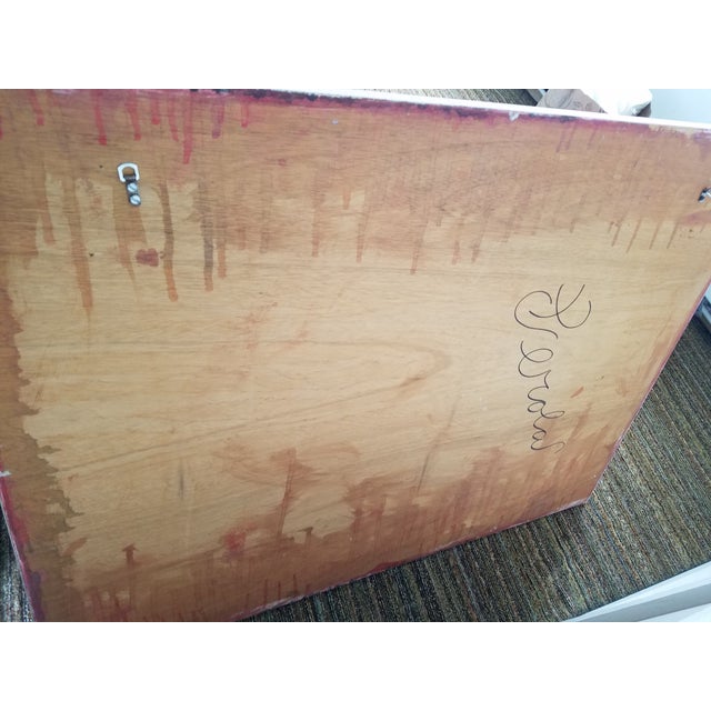 Artist: Donald Gerola, American Title: Abstract Rose Year: circa 1990 Medium: Sand Fresco on Panel, signed verso Size: 36...