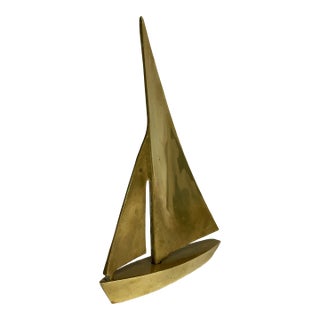 MCM Vintage Brass Sailboat For Sale