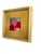 Curated Set of 3 Framed Mini Paintings in Pink, Blue and Red For Sale - Image 9 of 9