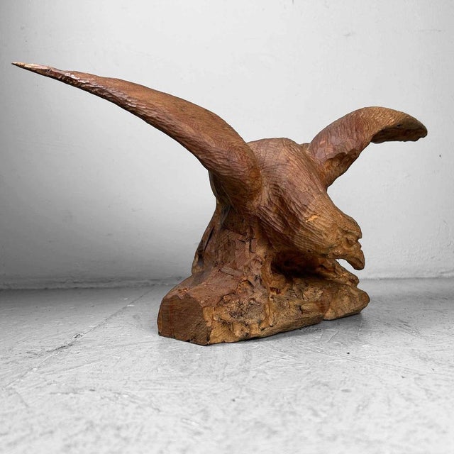 Wood Decorative Eagle Wood Carving, Japan, 1970s For Sale - Image 7 of 14