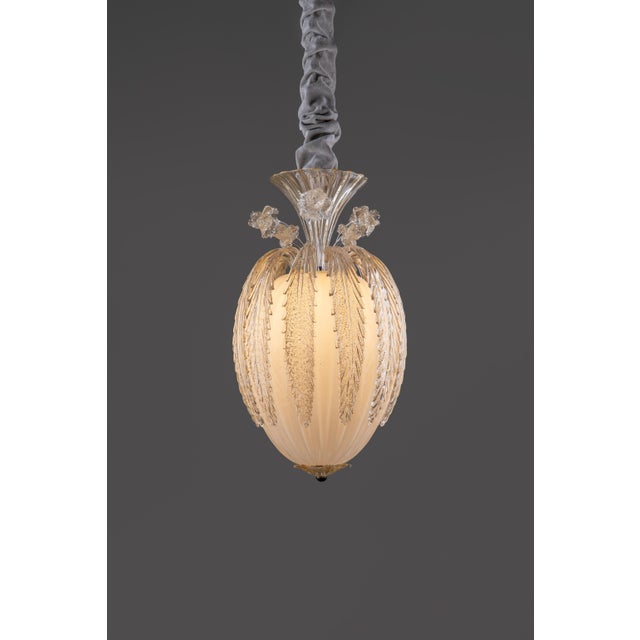 Mid-Century Modern Art Deco Murano Glass Art Stained Lantern by Archimede Seguso for Seguso, 1950s For Sale - Image 3 of 13