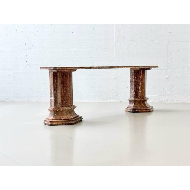 Console Table in Reddish-Brown Marble, Italy For Sale - Image 11 of 18