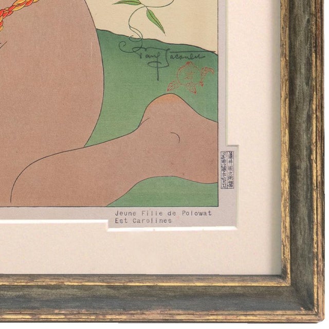 Mid-Century Modern 'Jeune Fille De Polowat', Paul Jacoulet, 1948, Tokyo, Garbo, Queen Elizabeth Ii, Kyoto, Woodblock For Sale - Image 3 of 11