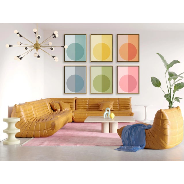 Blue Modern Forevers by Stephanie Henderson in Gold Frame, Medium Art Prints on Canvas, Set of 6 For Sale - Image 8 of 9