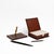 1970s Vintage Brown Leather Desk Accessory Set - 4 Pieces For Sale - Image 5 of 13
