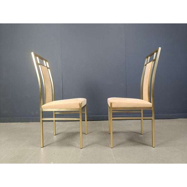 Vintage Brass Dining Chairs from Belgochrom, 1970s, Set of 6 For Sale - Image 4 of 13