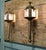 A Pair of French Brass Carriage Lamps, Wall Lanterns An original Pair of 4 sided Brass Carriage lights now wired for...