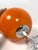 Orange 1960s Orange Ball Form Glass Lamp With Chrome Base- Attributed to Harvey Guzzini For Sale - Image 8 of 9