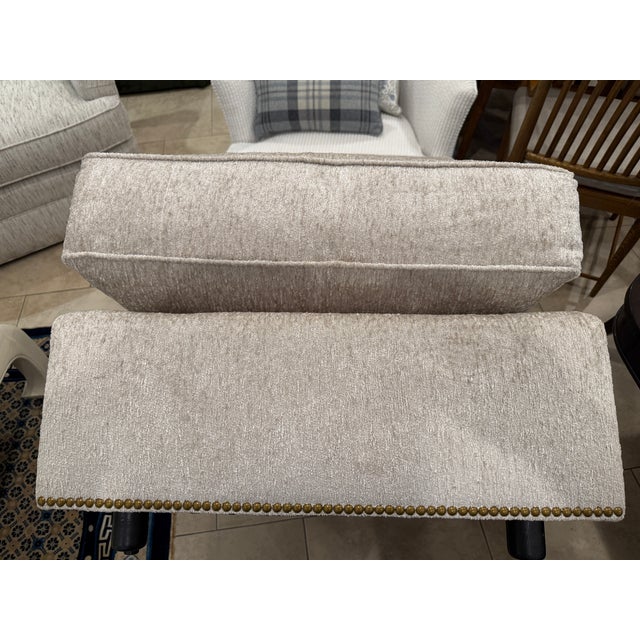 Textile Armless Slipper Chair For Sale - Image 7 of 9