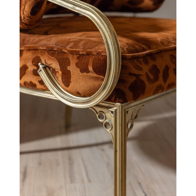 1950s John Van Koert Troy Sunshade Cymbal Chinoiserie Brass Gold Cast Aluminum Accent Lounge Chair, Attributed For Sale - Image 12 of 17