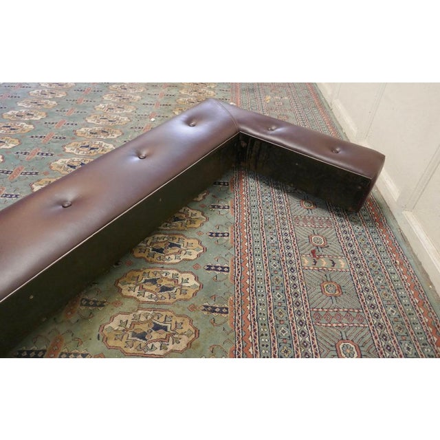 Low Victorian Leather Club Fender Hearth Seat, 1880 For Sale - Image 4 of 8