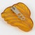 Apple-Juice Bakelite Brooch or DressClip with Floral Carving For Sale In Atlanta - Image 6 of 8