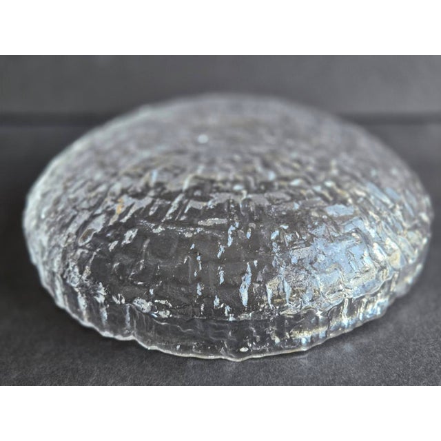 Iittala Mid 20th Century Scandinavian Brutalist Textured Glass Bowl For Sale - Image 4 of 12