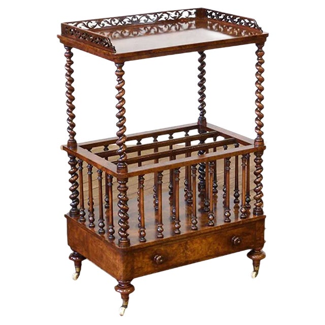 Victorian Walnut Canterbury, 1860s For Sale