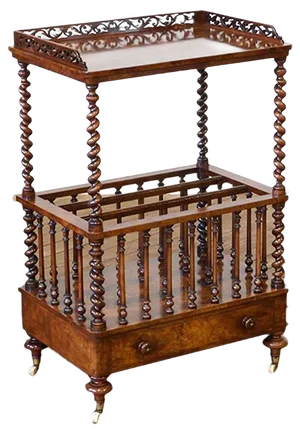 Victorian Walnut Canterbury, 1860s