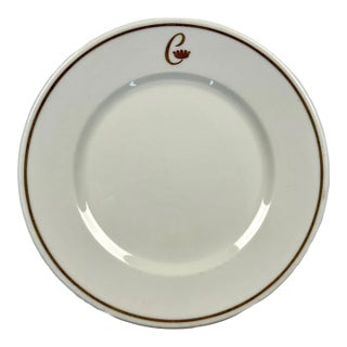 Vintage Hôtel De Crillon Paris Plate | Gda Limoges Crowned C Monogram, Gold Rim For Sale