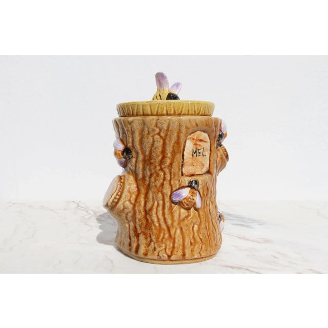 Brown 1950s Portuguese Palissy Ware Faux Bois Honey Pot For Sale - Image 8 of 13