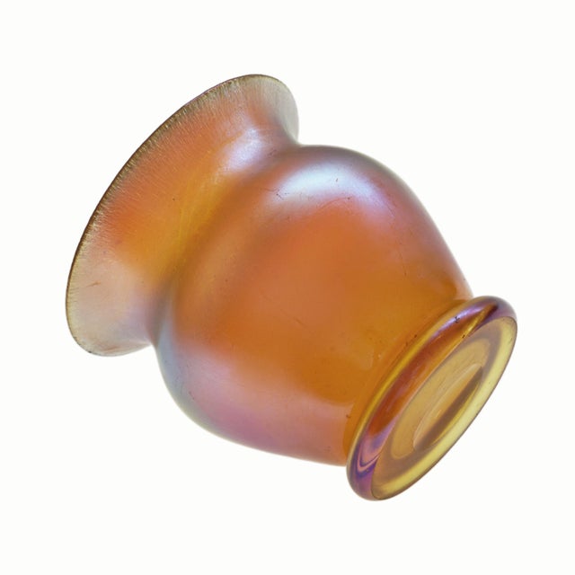 Early 20th Century WMF Art Deco Period Iridescent Gold Art Glass Vase Myra Ikora Circa 1926-1936 Germany For Sale - Image 5 of 9