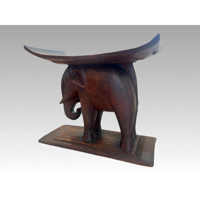 African Ashanti Royal Elephant Hard Wood Stool (Asante Esona Dwa) For Sale - Image 9 of 11