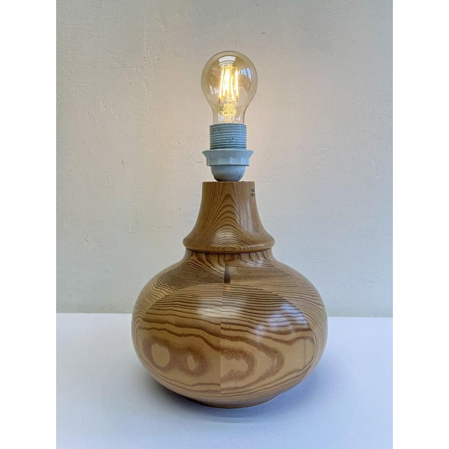 Turned Pine Table Lamp from Solbackens Svarveri, 1970s For Sale - Image 10 of 13