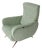 Vintage Green Ribbed Reclining Lounge Chair, Italy, 1950 For Sale