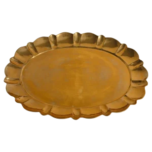 Hollywood Regency Oval Brass Tray by Firma Lars Holmström, 1940s