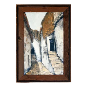 1970s Rustic Mediterranean Oil Painting, Framed