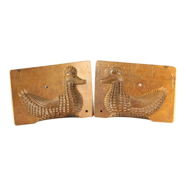 Early 19th Century Wooden Mold for Chocolate, Marzipan or Speculaas Cookies With Duck For Sale