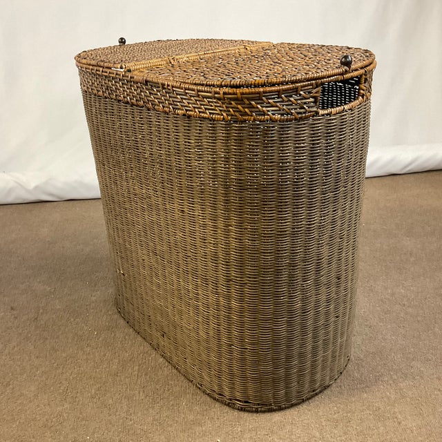 1980s Vintage Wicker Hamper With Two Compartments. Chairish