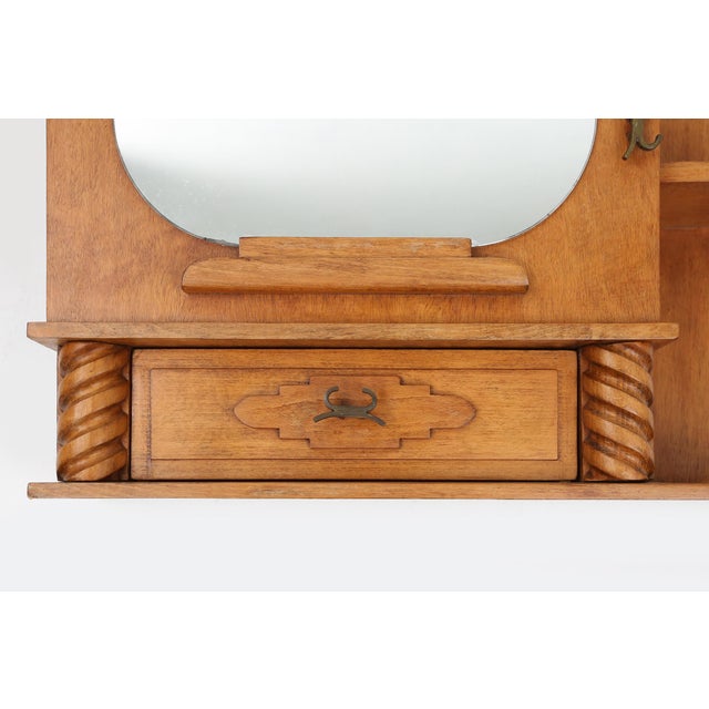 1950s Art Deco Shaving Cabinet with Mirror and Drawer, France, 1950s For Sale - Image 5 of 13