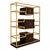 Brass and Wood Bookcase, 1980s For Sale - Image 3 of 5
